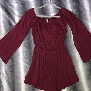 Bell-sleeved romper